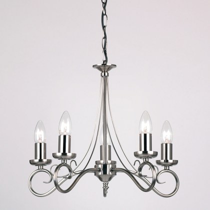 Antique Silver & 5 Candle Fitting Antique Silver & 5 Candle Fitting