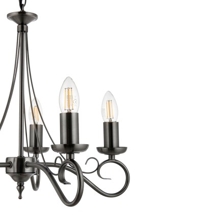 Antique Silver & 5 Candle Fitting Antique Silver & 5 Candle Fitting