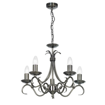 Antique Silver Fitting with 5 Candles Antique Silver Fitting with 5 Candles