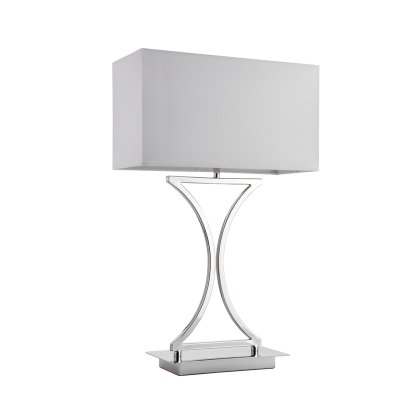 Chrome Table Lamp With White Shade Chrome Table Lamp With White Shade
