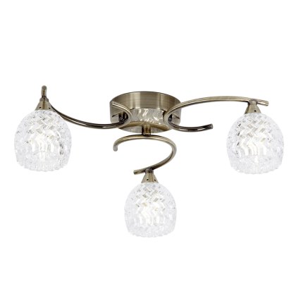 Antique Brass 3 Light Semi Flush Antique Brass 3 Light Semi Flush