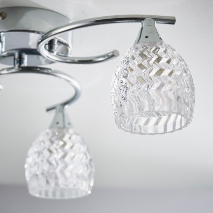 Chrome 3 Light Semi Flush Chrome 3 Light Semi Flush