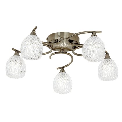 Antique Brass 5 Light Ceiling Fitting Antique Brass 5 Light Ceiling Fitting