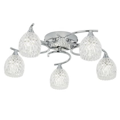 Chrome 5 Light Ceiling Fitting Chrome 5 Light Ceiling Fitting