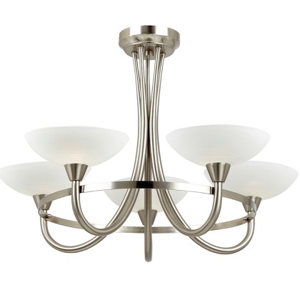 Satin Chrome 5 Light Fitting Satin Chrome 5 Light Fitting