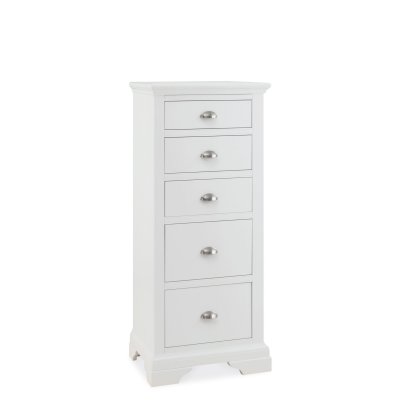 Cookes Collection Camden White Tall 5 Drawer Chest Cookes Collection Camden White Tall 5 Drawer Chest