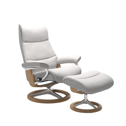 Stressless View Small Chair & Stool Signature Base Stressless View Small Chair & Stool Signature Base