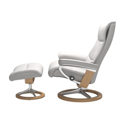 Stressless View Small Chair & Stool Signature Base Stressless View Small Chair & Stool Signature Base