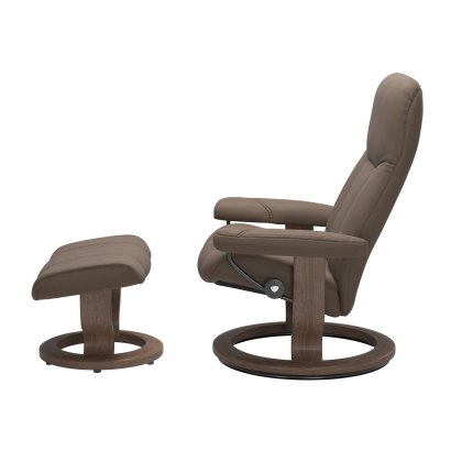 Stressless Promotional Consul Medium Classic Chair and Stool Stressless Promotional Consul Medium Classic Chair and Stool