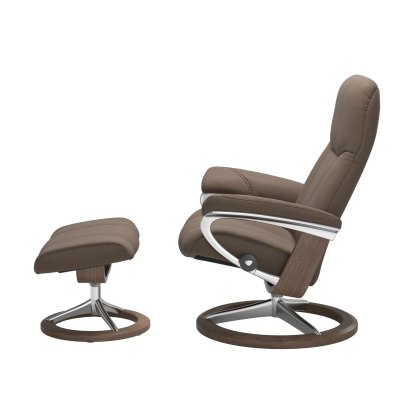 Stressless Promotional Consul Medium Signature Chair and Stool Stressless Promotional Consul Medium Signature Chair and Stool