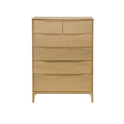 Ercol Rimini 6 Drawer Tall Wide Chest Ercol Rimini 6 Drawer Tall Wide Chest