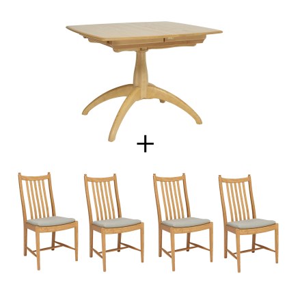 Ercol Windsor Small Extending Table & 4 Chairs Ercol Windsor Small Extending Table & 4 Chairs