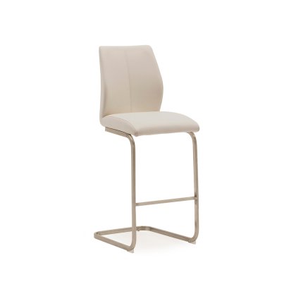 Alessi Bar Stool Brushed Steel Taupe Alessi Bar Stool Brushed Steel Taupe
