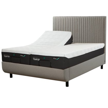 Tempur Arc Disc Adjustable Bed with Vertical Headboard – Warm Stone Tempur Arc Disc Adjustable Bed with Vertical Headboard – Warm Stone