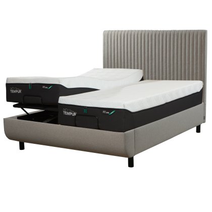 Tempur Arc Disc Adjustable Bed with Vertical Headboard – Warm Stone Tempur Arc Disc Adjustable Bed with Vertical Headboard – Warm Stone