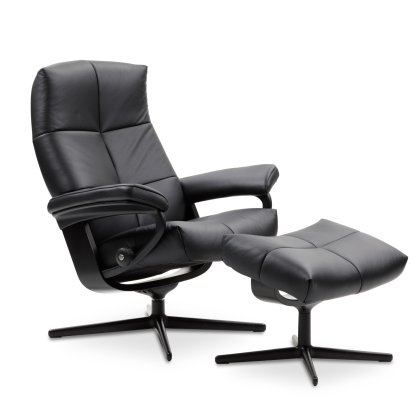 Stressless David Large Chair & Stool Cross Base Stressless David Large Chair & Stool Cross Base