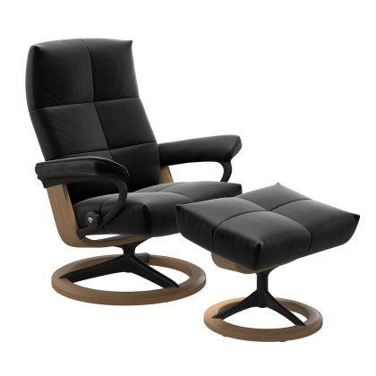 Stressless David Large Chair & Stool Signature Base Stressless David Large Chair & Stool Signature Base