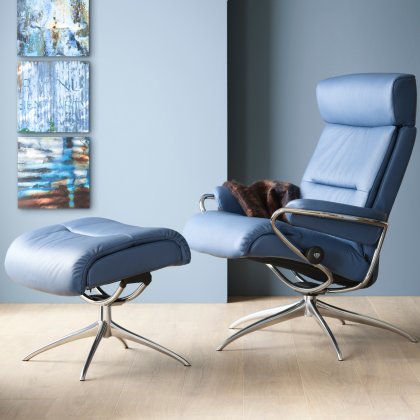 Stressless Tokyo Medium Chair & Stool Star Base Stressless Tokyo Medium Chair & Stool Star Base