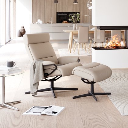 Stressless Tokyo Medium Chair & Stool Cross Base Stressless Tokyo Medium Chair & Stool Cross Base
