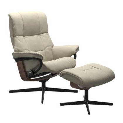 Stressless Mayfair Medium Chair & Stool Cross Base Stressless Mayfair Medium Chair & Stool Cross Base