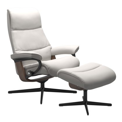 Stressless View Small Chair & Stool Cross Base Stressless View Small Chair & Stool Cross Base