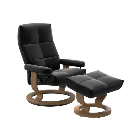 Stressless David Small Chair & Stool Classic Base Stressless David Small Chair & Stool Classic Base