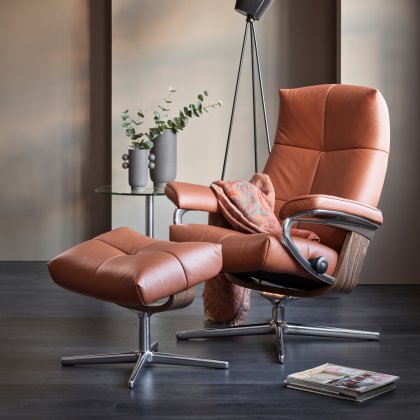 Stressless David Small Chair & Stool Cross Base Stressless David Small Chair & Stool Cross Base