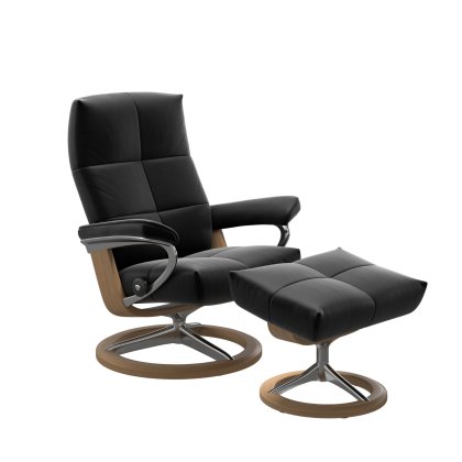 Stressless David Small Chair & Stool Signature Base Stressless David Small Chair & Stool Signature Base