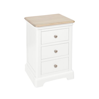 Linhay 3 Drawer Bedside - White Linhay 3 Drawer Bedside - White