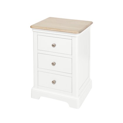 Linhay 3 Drawer Bedside - White Linhay 3 Drawer Bedside - White