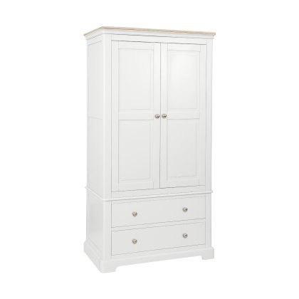 Linhay 2 Drawer Double Wardrobe - White Linhay 2 Drawer Double Wardrobe - White