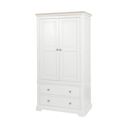 Linhay 2 Drawer Double Wardrobe - White Linhay 2 Drawer Double Wardrobe - White
