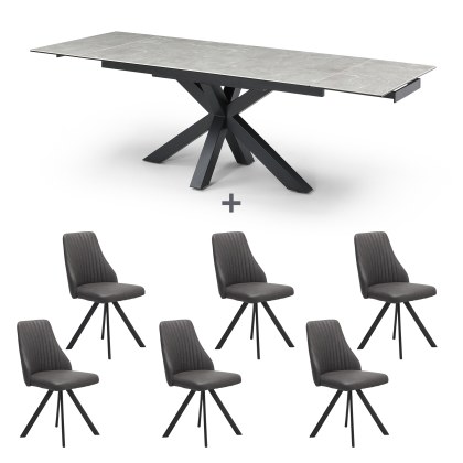 Kalufa Extending Dining Table & 6 Austin Chairs Kalufa Extending Dining Table & 6 Austin Chairs