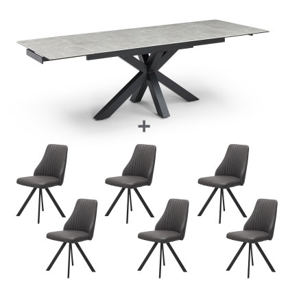 Kalufa Extending Dining Table & 6 Austin Chairs Kalufa Extending Dining Table & 6 Austin Chairs