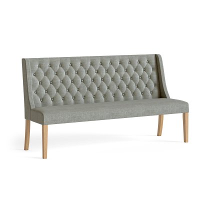 Belfort Button Back Dining Sofa - Grey Belfort Button Back Dining Sofa - Grey