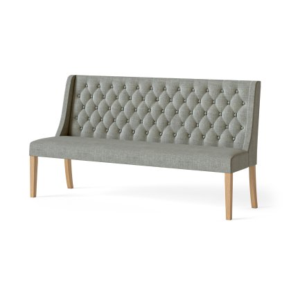 Belfort Button Back Dining Sofa - Grey Belfort Button Back Dining Sofa - Grey