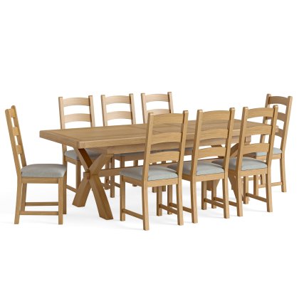 Belfort Cross Leg Dining Table & 8 Chairs Belfort Cross Leg Dining Table & 8 Chairs