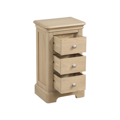 Linhay 3 Drawer Compact Bedside - Oak Linhay 3 Drawer Compact Bedside - Oak