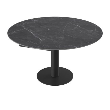 Luna Extending Dining Table - Marquina Marble Luna Extending Dining Table - Marquina Marble