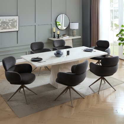 Alaric Dining Table & 6 Mocha Chairs Alaric Dining Table & 6 Mocha Chairs