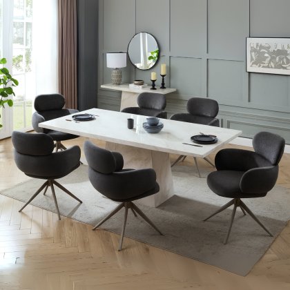Alaric Dining Table & 6 Mocha Chairs Alaric Dining Table & 6 Mocha Chairs
