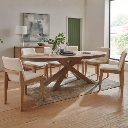 Fleur Medium Dining Table & 6 Natural Chairs Fleur Medium Dining Table & 6 Natural Chairs