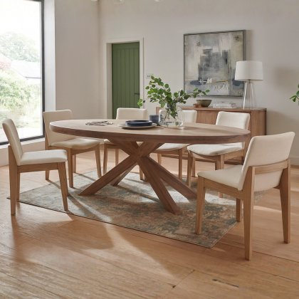 Fleur Medium Dining Table & 6 Natural Chairs Fleur Medium Dining Table & 6 Natural Chairs