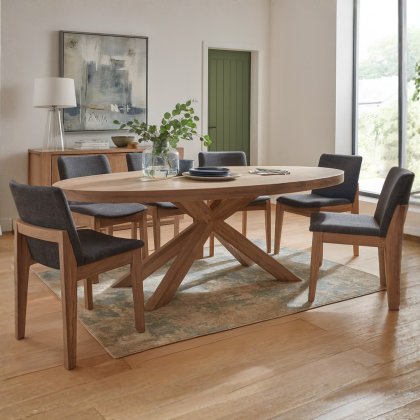 Fleur Medium Dining Table & 6 Dark Grey Chairs Fleur Medium Dining Table & 6 Dark Grey Chairs