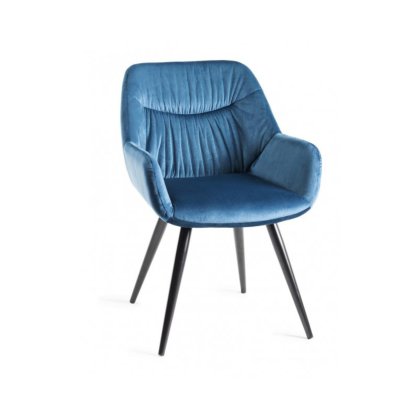 Langford Dining Chair - Petrol Blue Velvet Langford Dining Chair - Petrol Blue Velvet