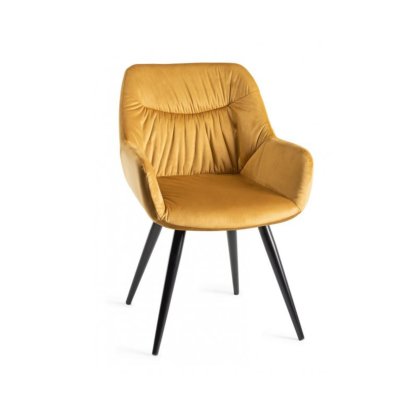 Langford Dining Chair - Mustard Velvet Langford Dining Chair - Mustard Velvet