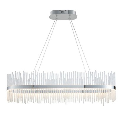 Glass Rod Chrome Linear Pendant Glass Rod Chrome Linear Pendant