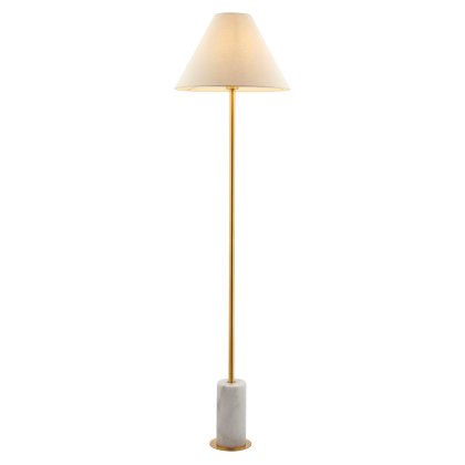 Brushed Brass and White Marble Floor Lamp Brushed Brass and White Marble Floor Lamp