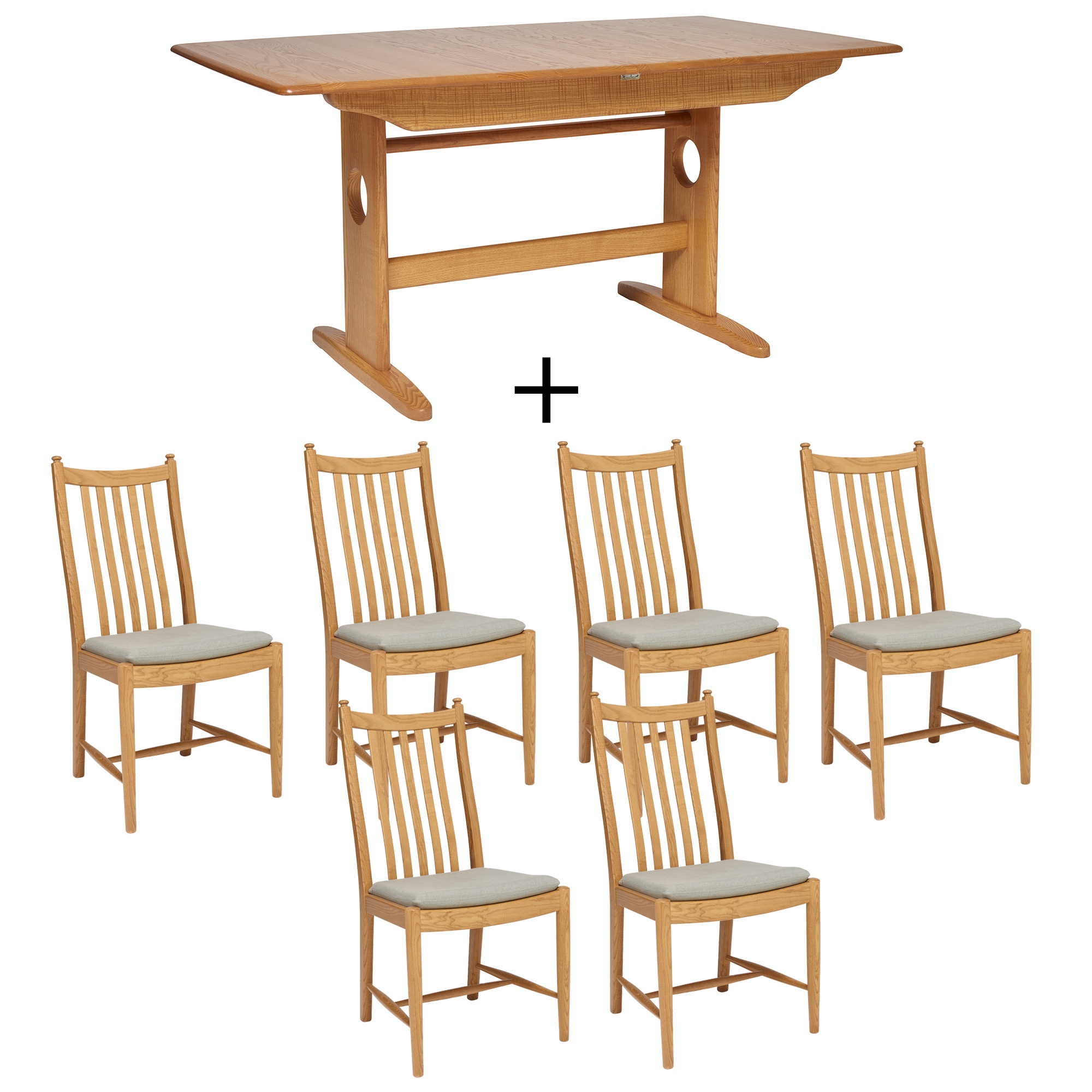 ercol windsor dining table and chairs