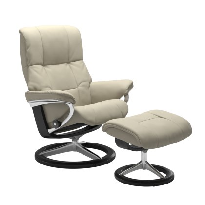 Stressless Mayfair Medium Chair & Stool Signature Base Stressless Mayfair Medium Chair & Stool Signature Base